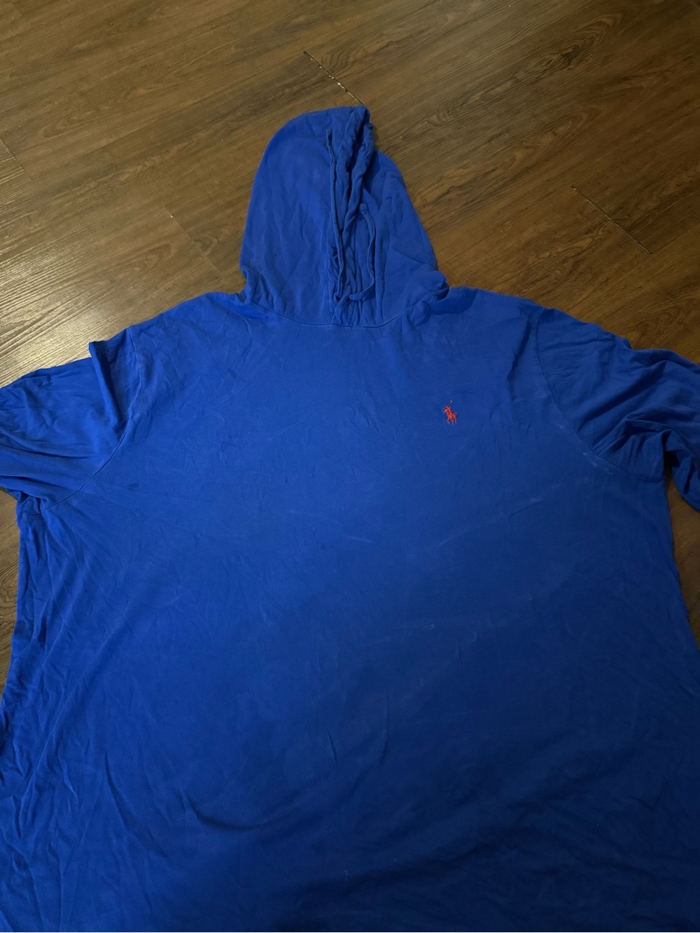 Polo by Ralph Lauren Men's Royal Blue Hooded Tee with Red Pony